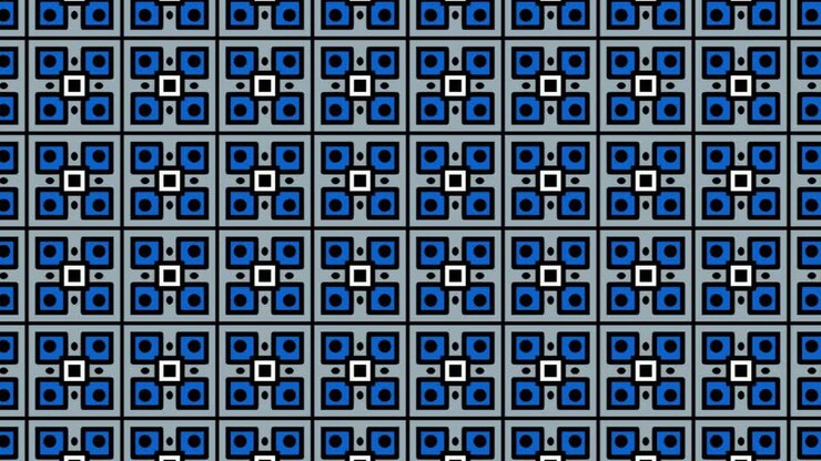 A beautiful blue ornamental painted pattern on the slide