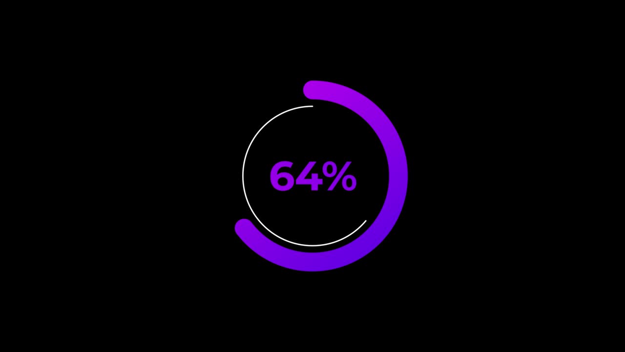 Circle percentage Loading Animation 0-70% in Violet science effect.