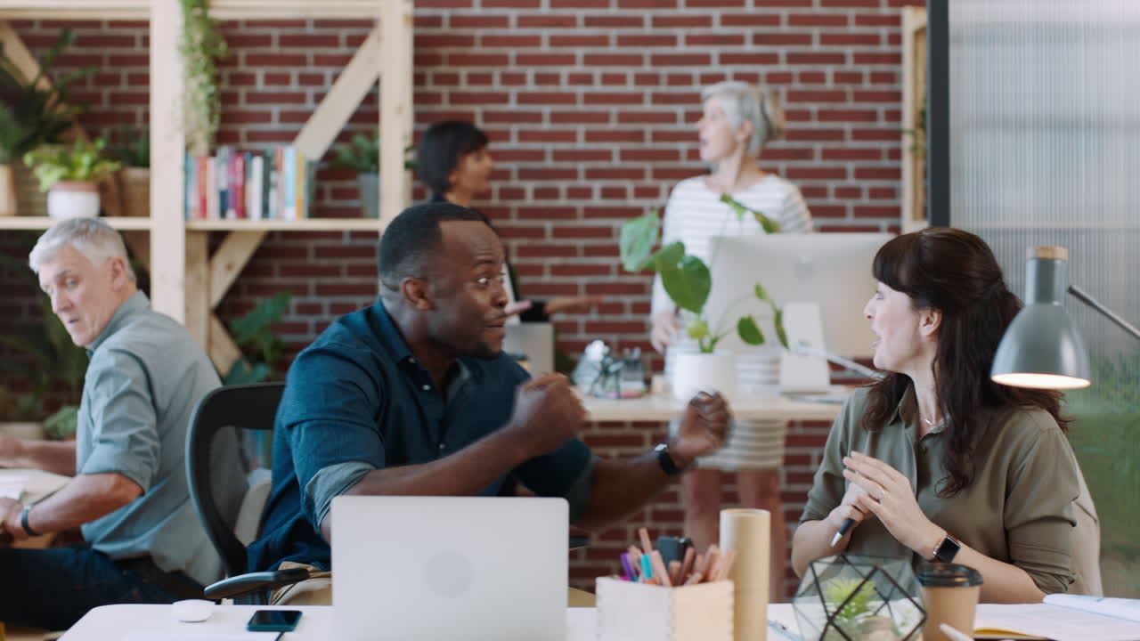 Businessman, laptop and success in office