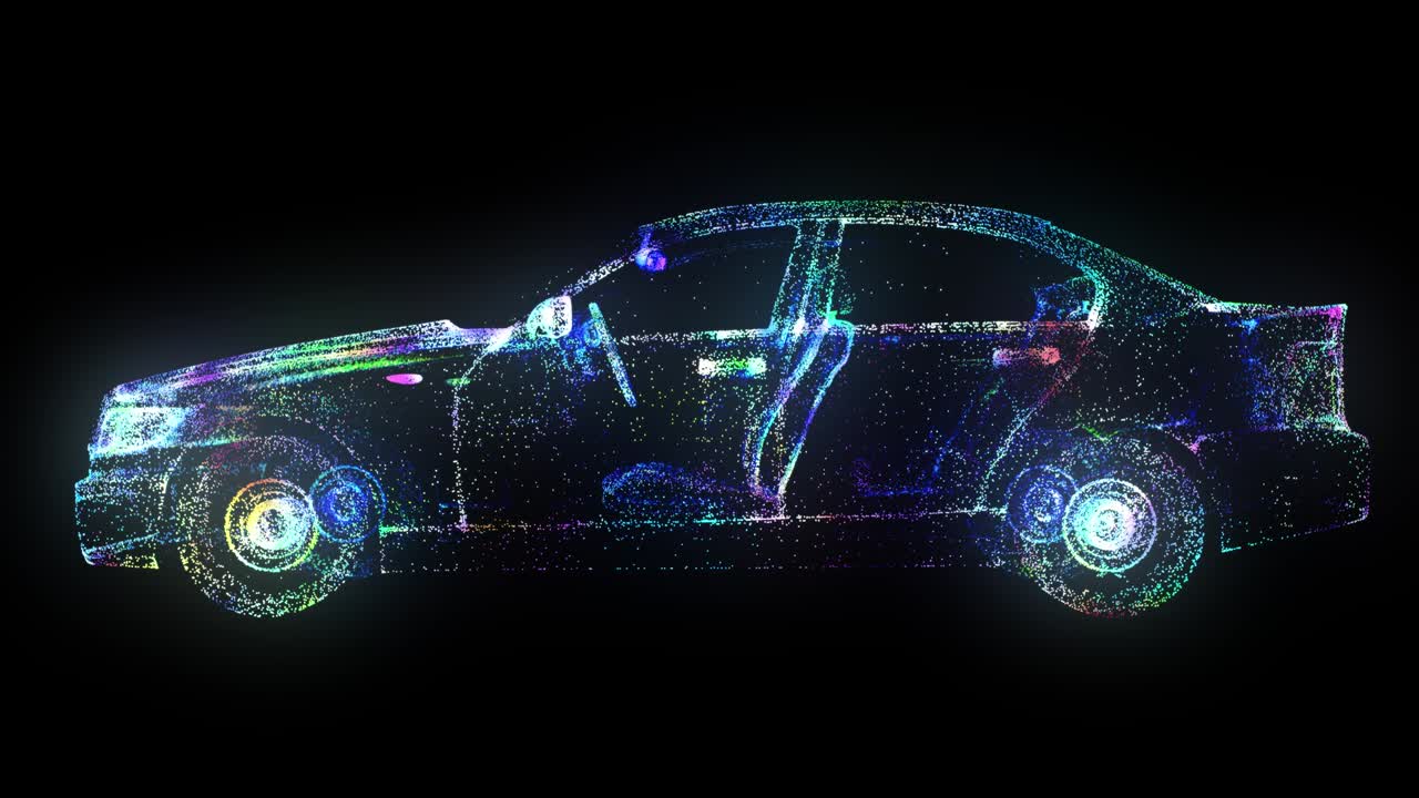 입자의 지능형 자동차의 3d 홀로그램