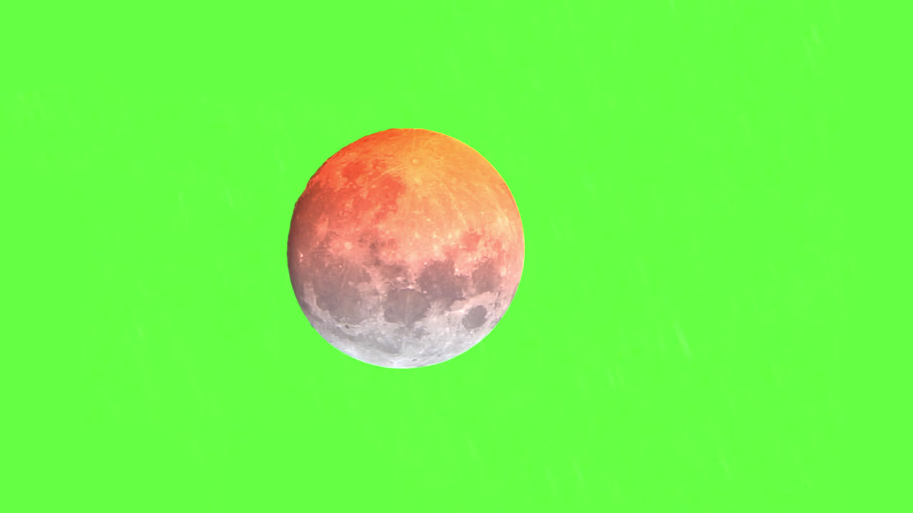 Green Screen Closeup Of Full Moon Setting, Astro Time Lapse