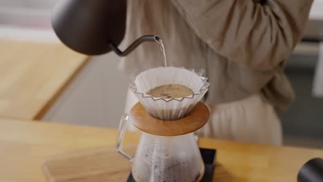 pour over coffee brewing