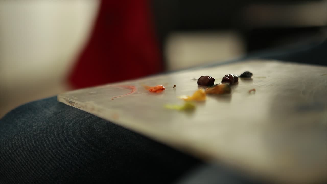 paleta de colores a juego del pintor