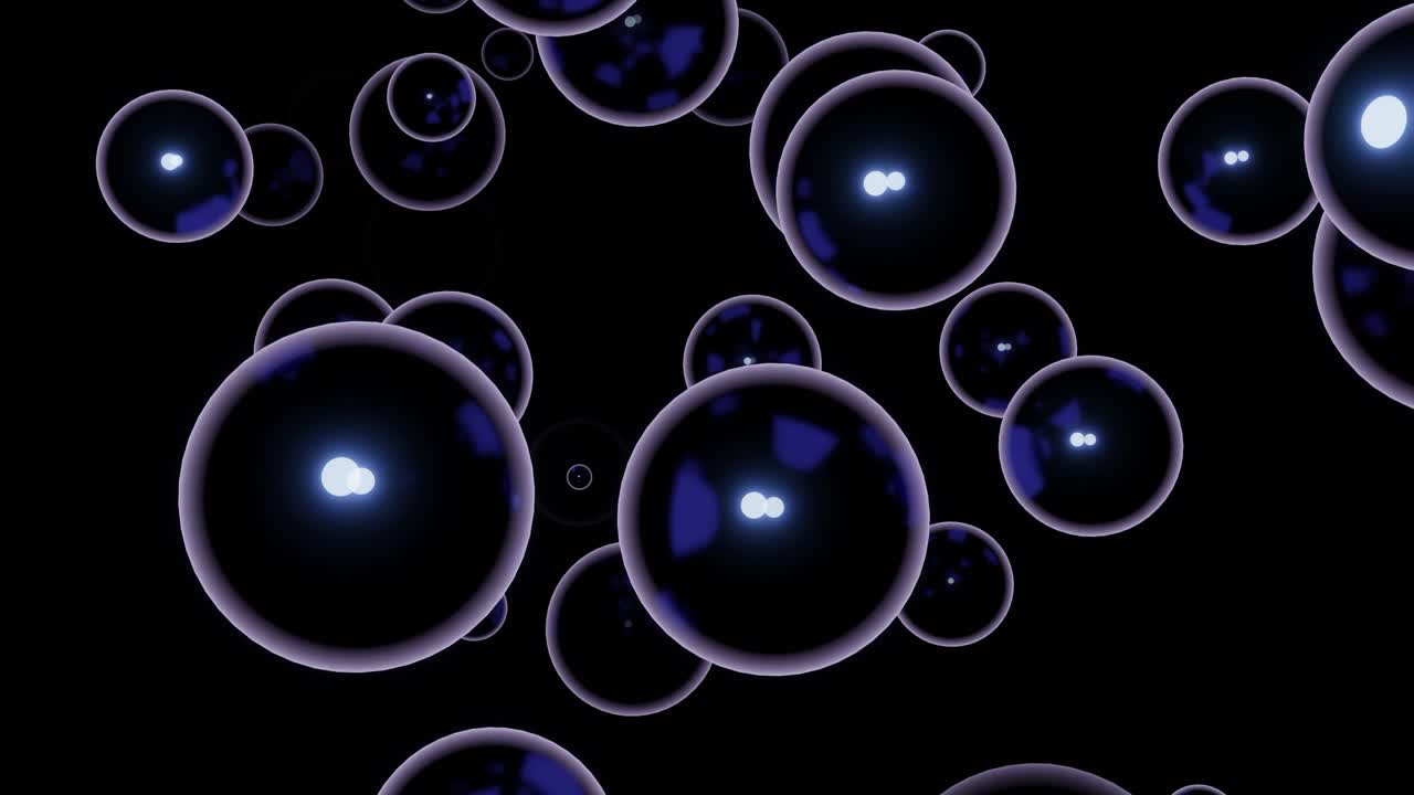 Abstract 3D Glowing Spheres on a Dark Background