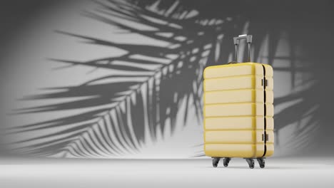 3d-rendering-animation-luggage-suitcase-with-palm-tree-leaf-in-white-background-shade-travel-concept-holiday-season