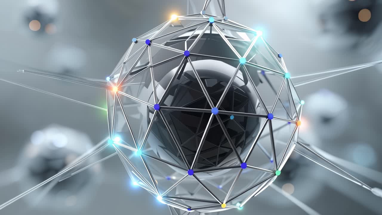 Parlayan Ağ Bağlantılı Soyut Geometrik Küre