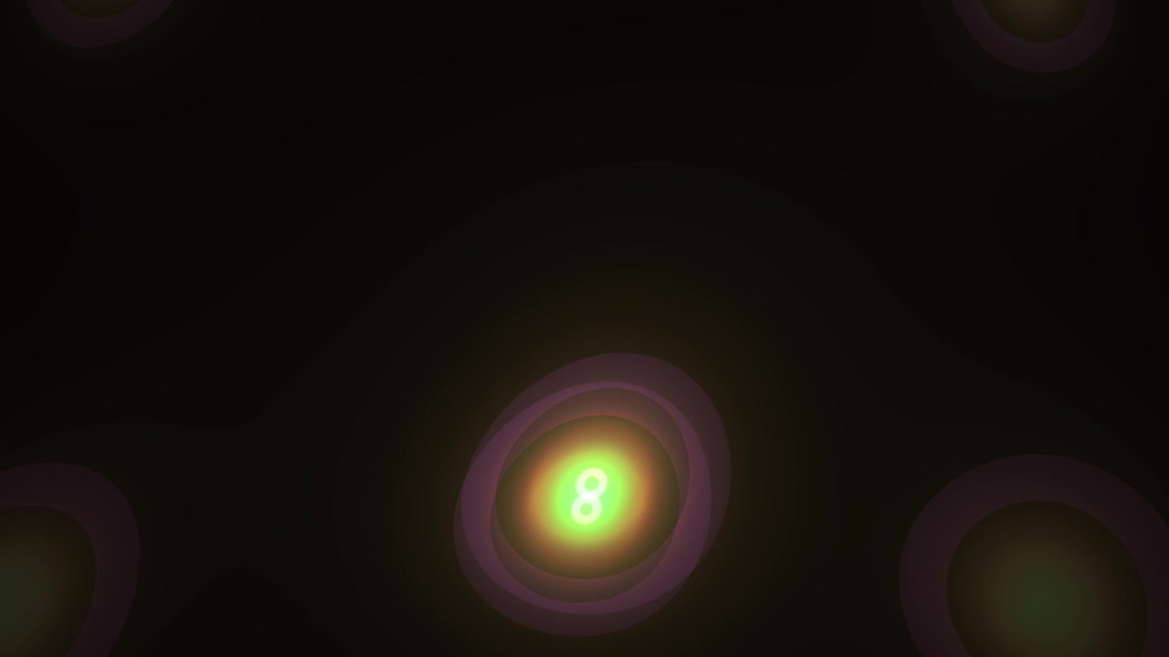 Abstract Motion Graphics with Glowing Green and Purple Orbs