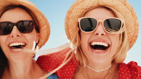 happy friends enjoying summer day