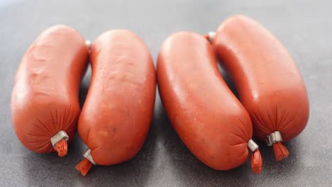 close up of fresh sausages