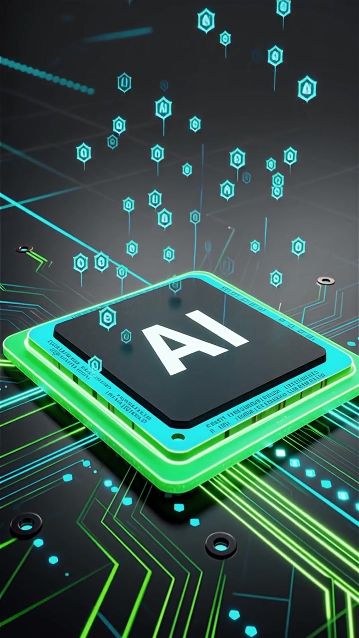 Futuristic AI Chip Motherboard Technology Background