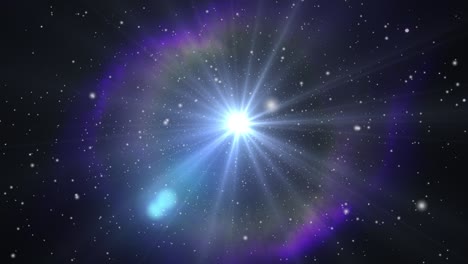 una estrella brillante que se mueve en el universo oscuro