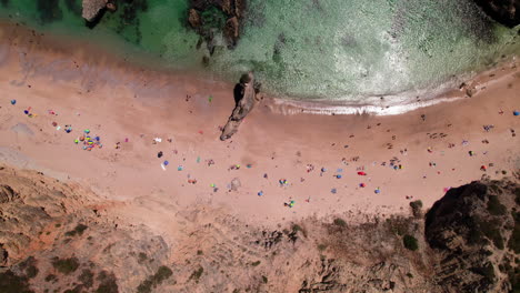 top view of the beach on the atlantic ocean