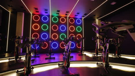modern spin studio with neon lighting