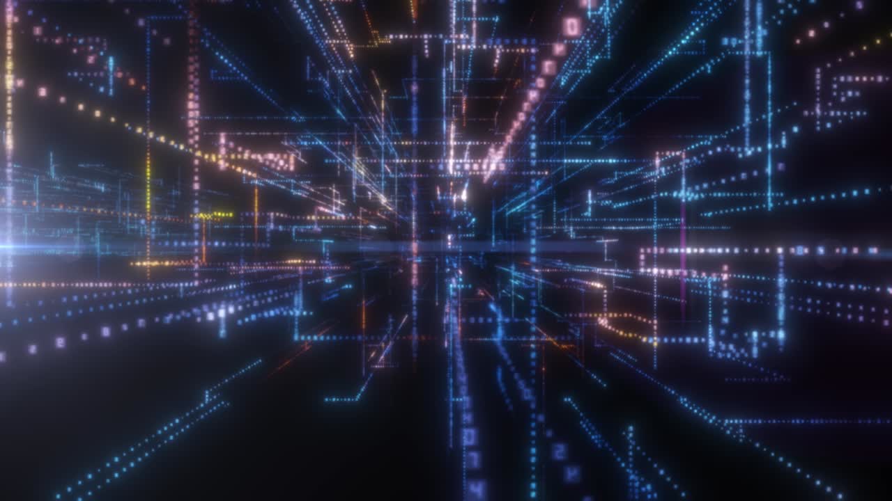 túnel digital de grandes datos en 3d. concepto tecnológico de fondo
