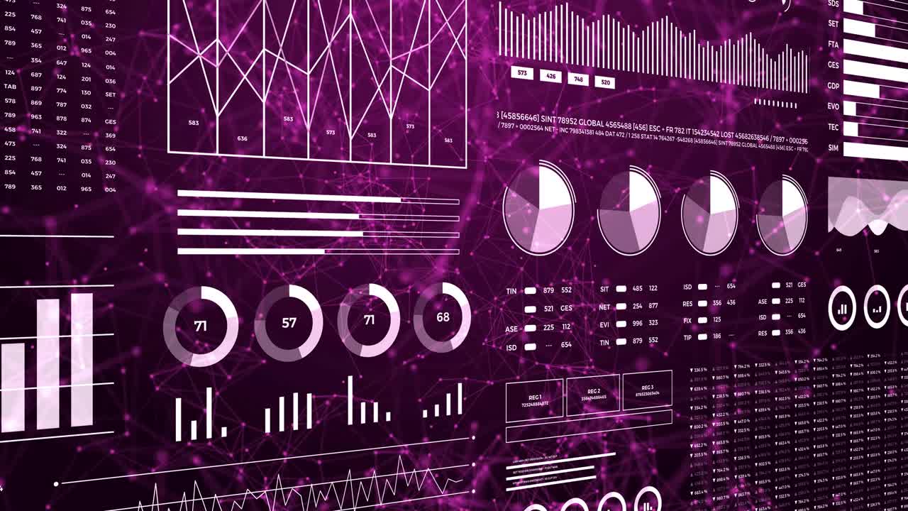 데이터 및 보고 통계, 그래프 다이어그램으로 애니메이션