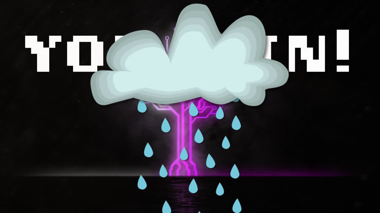 클라우드의 애니메이션과 연결 네트워크를 통해 텍스트를 이길 수 있습니다.