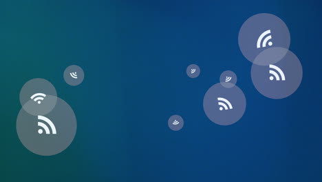 circle of wifi diverse connections symbolized on blue background