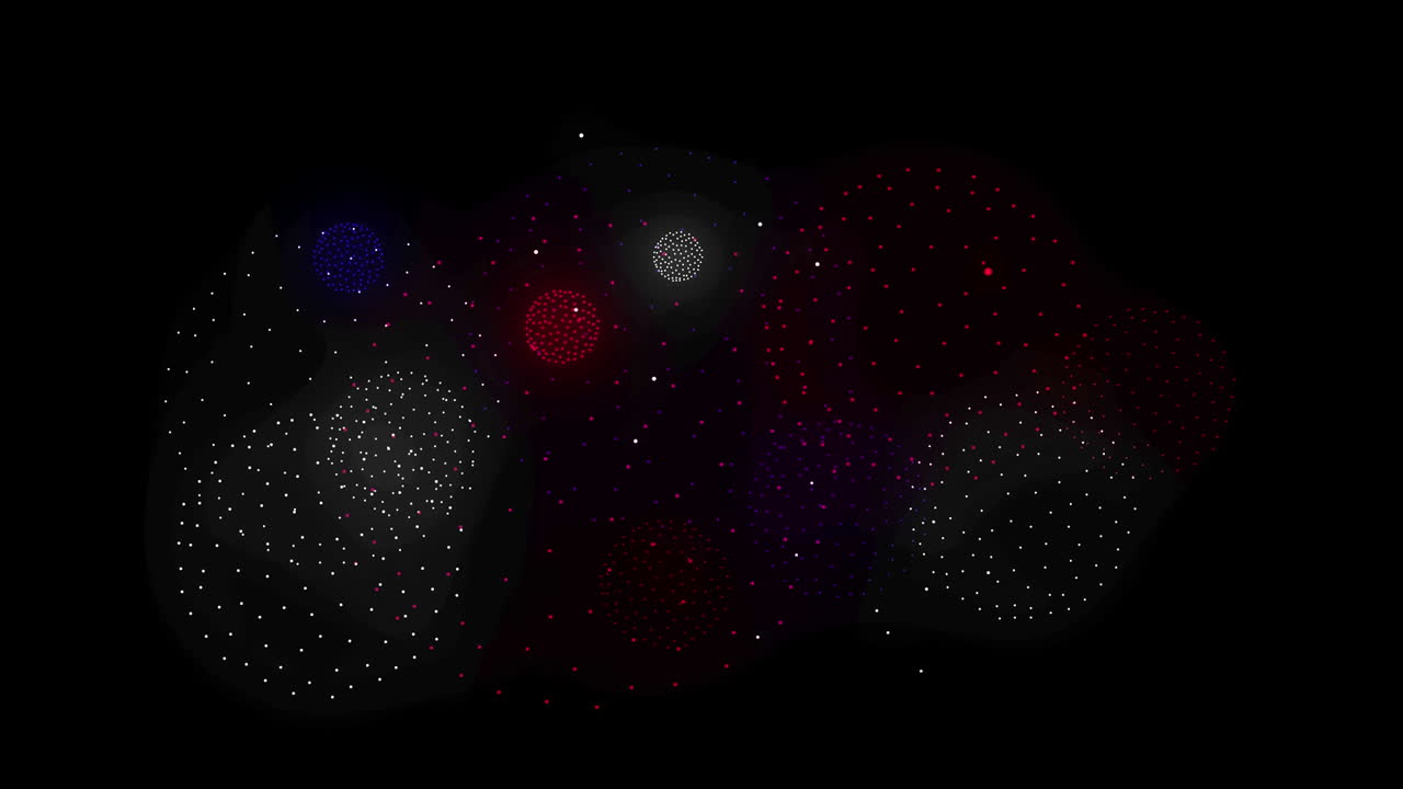 Animation of flag of france coloured fireworks on black background