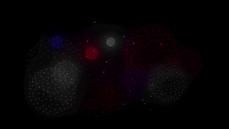 animation of flag of france coloured fireworks on black background