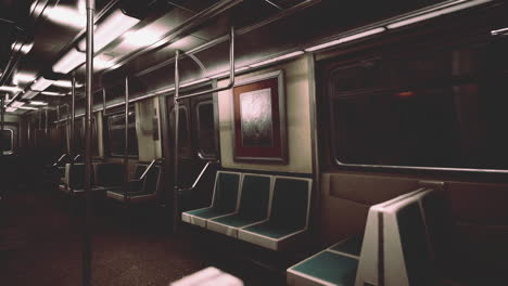 empty benches of metro wagon