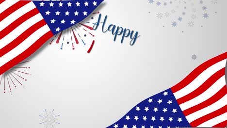secuencia animada de saludos del 4 de julio