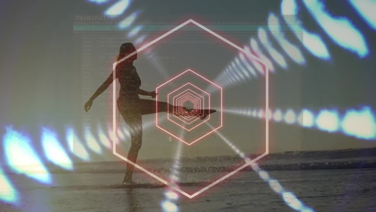 animación de la hilatura de la cadena de adn y procesamiento de datos sobre el jugador de fútbol