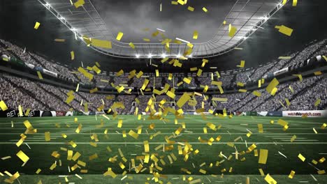 animation of confetti falling over sport stadium