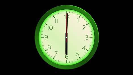 clock timelapse looping 12 hours - clock - wall clock - minimal abstract motion 3d rendering clock time concept time lapse hours - clock time lapse - clock time lapse loopable - 12 hours timelapse - green color clock loop - black background - clock time