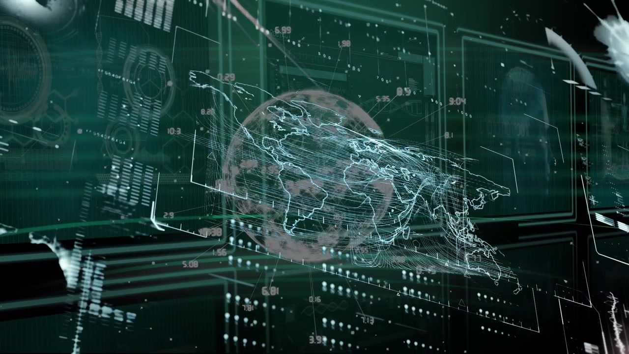 Animation of data processing over globe