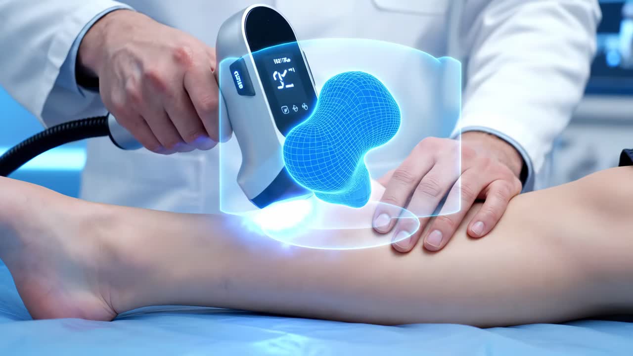 Laser therapy for skin treatment on leg