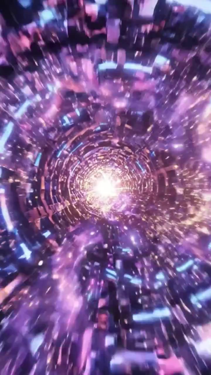 Un Viaggio Emozionante Attraverso un Vibrante Tunnel Cosmico di Luce ed Energia, Catturando l'Essenza del Movimento Colorato e delle Profondità Mistiche in una Splendida Esperienza Visiva