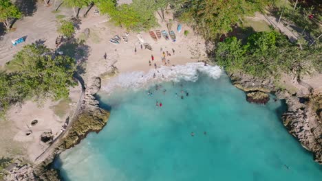 la caleta beach with turquoise ocean waters, boca chica in dominican republic