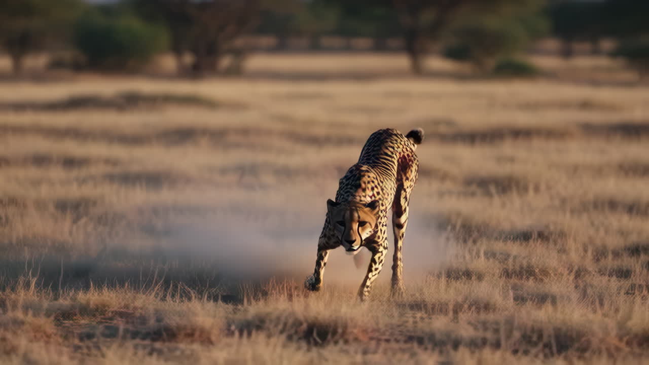 Ghepardo a Caccia nella Savana Africana