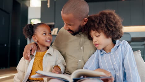 a father reading with his children