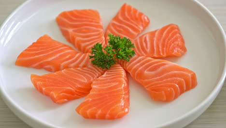 fresh salmon raw sashimi - japanese food style