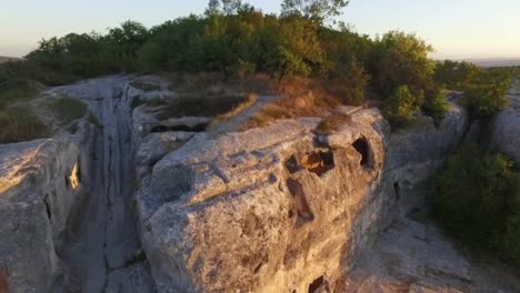 aerial view of the rock-cut dwellings