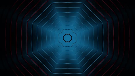 blue and red abstract background with circular design. kaleidoscope vj loop