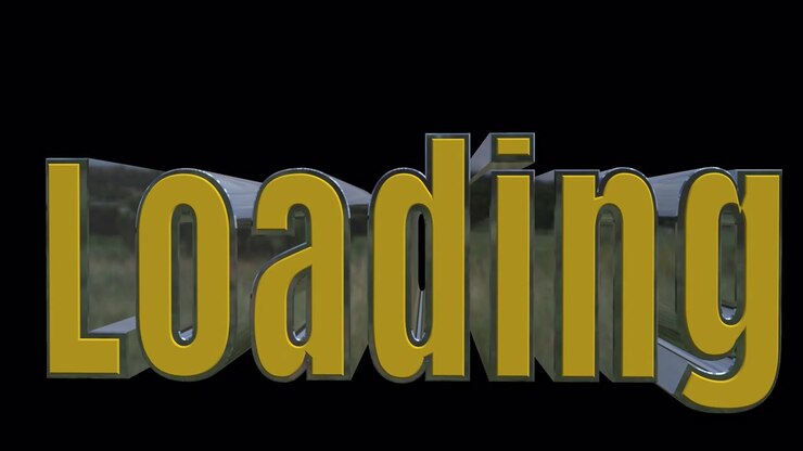 Golden Loading 3D Text Alpha Channel Transition