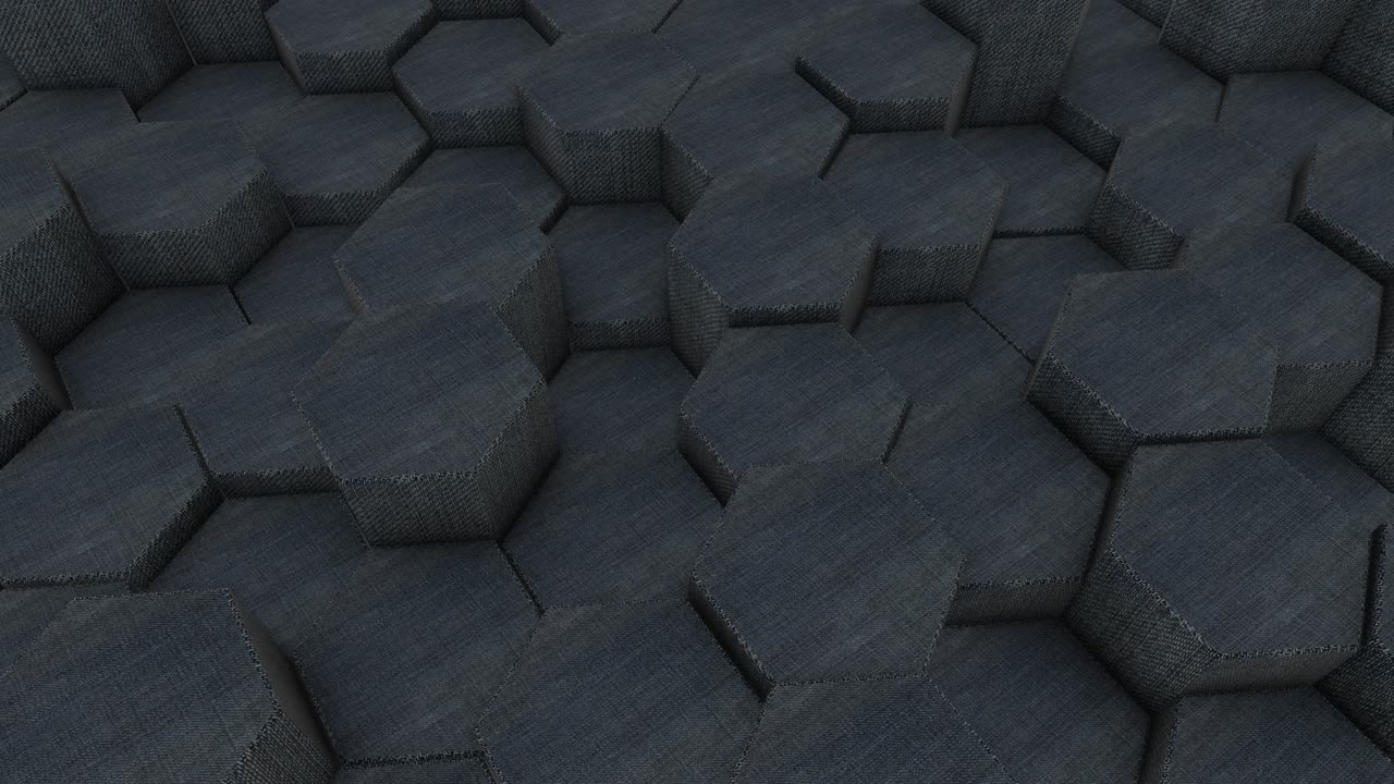 patrón de jean abstracto fondo hexagonal en 3d (loopable) video de stock