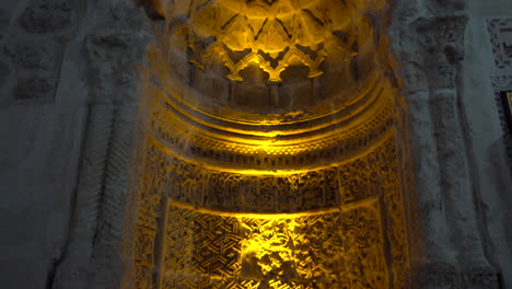 from the bottom up, the camera shows the magnificent stone masonry of the altar of hell, one of the two altars in the tomb of siti radviyye