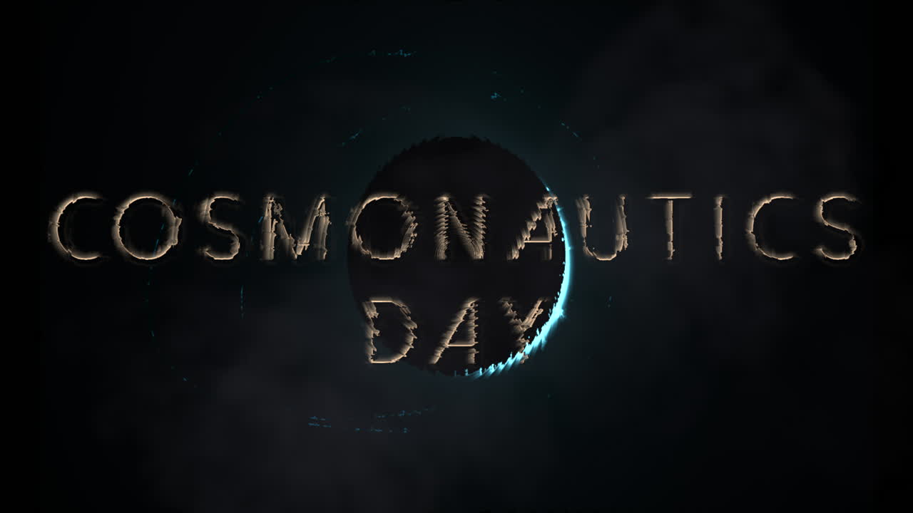 Cosmonautics Day a striking logo with futuristic elements