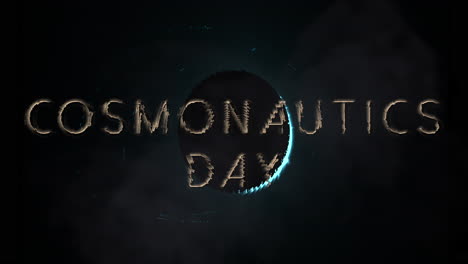 día de la cosmonautica un logotipo llamativo con elementos futuristas