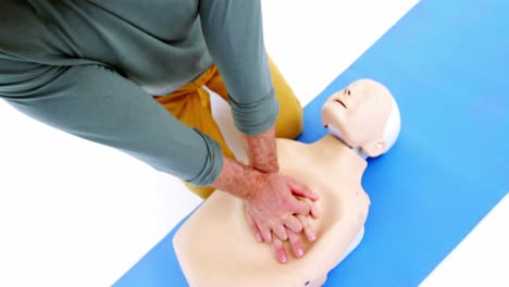 male paramedic during cardiopulmonary resuscitation training