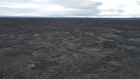 big lava field and clouds