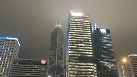 el paisaje urbano de hong kong por la noche