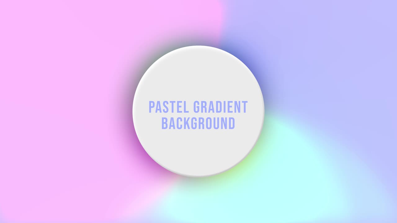 Blank white circle frame and pastel gradient background