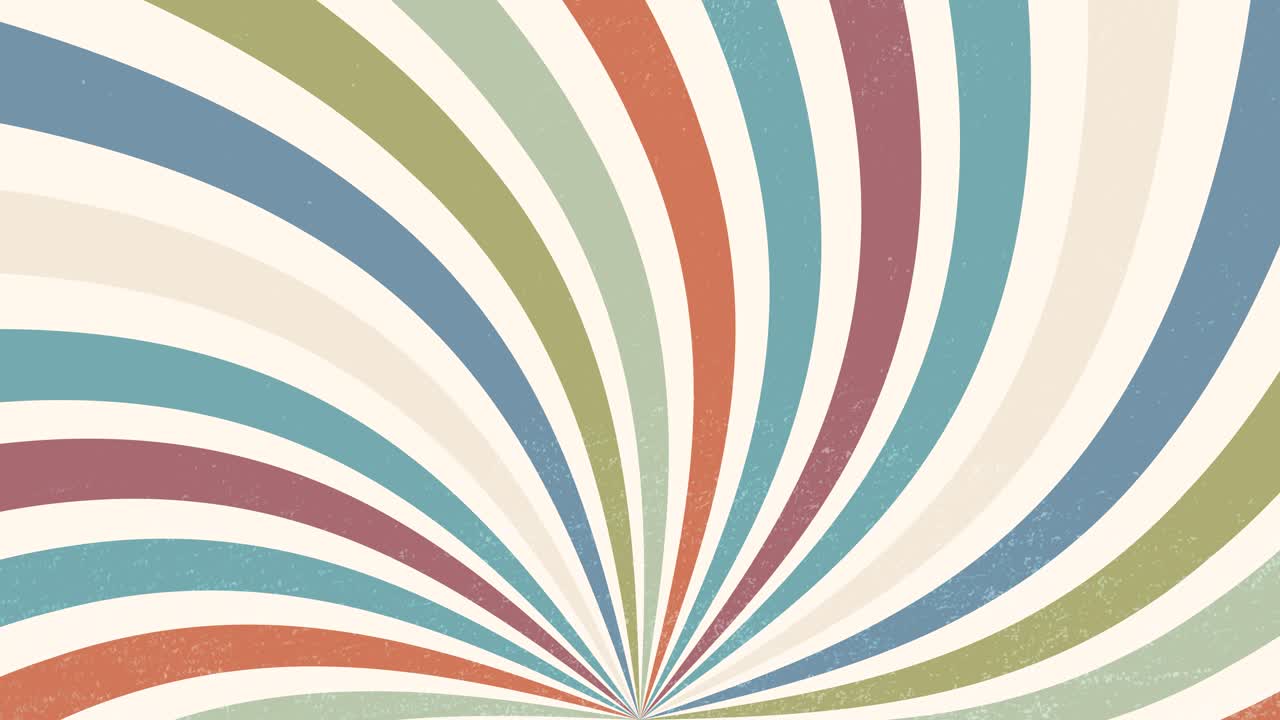 Animated Retro Sunburst Pattern with Colorful Rotating Stripes