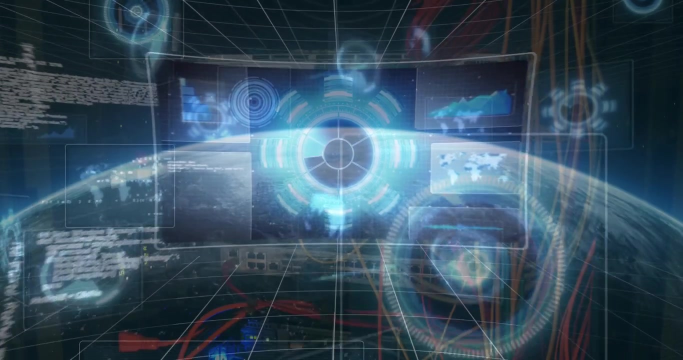 Animation of data processing over globe