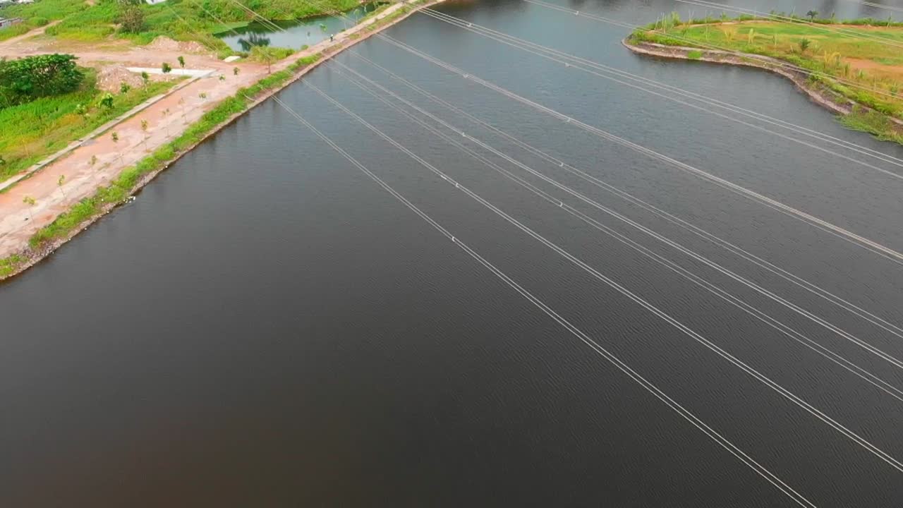 드론 샷 조감도 카메라 공개 송전탑 전력망 송전선