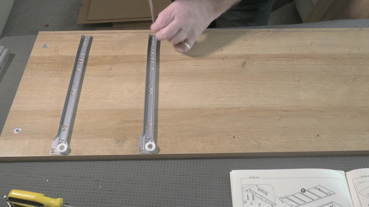 Flat pack furniture assembly